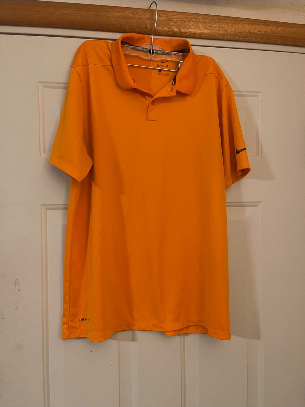 Nike Golf Dri-FIT Men’s Orange Polo Shirt L Short Sleeve Polyester Logo